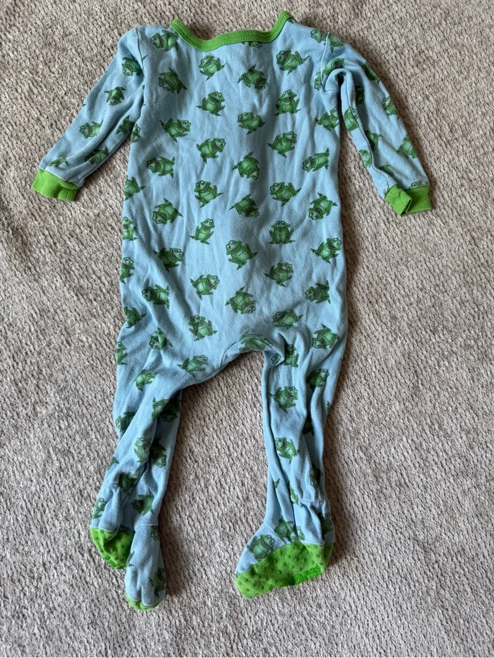 Leveret Baby Footed Cotton Pajama Bundle Frogs & Candy Cane Stripes 12-18M